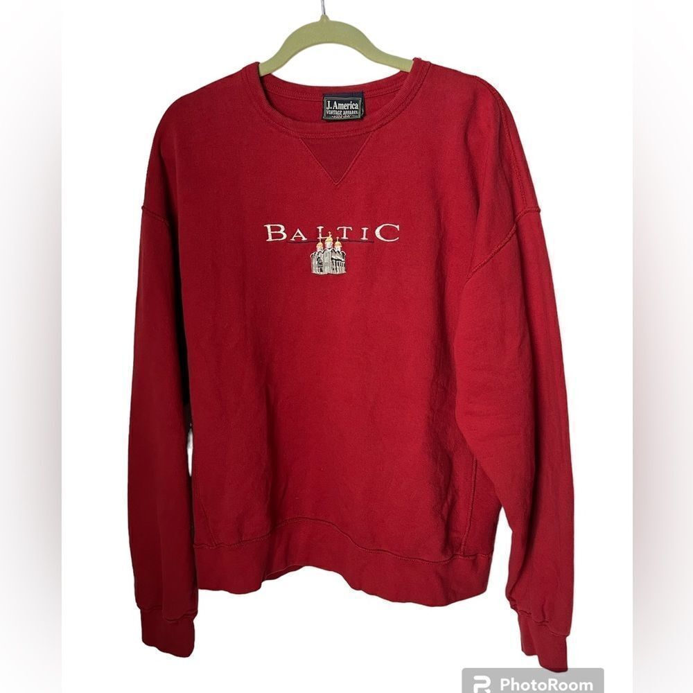 J. America Vintage Apparel Men’s Red Baltic Crewneck Sweatshirt size Large